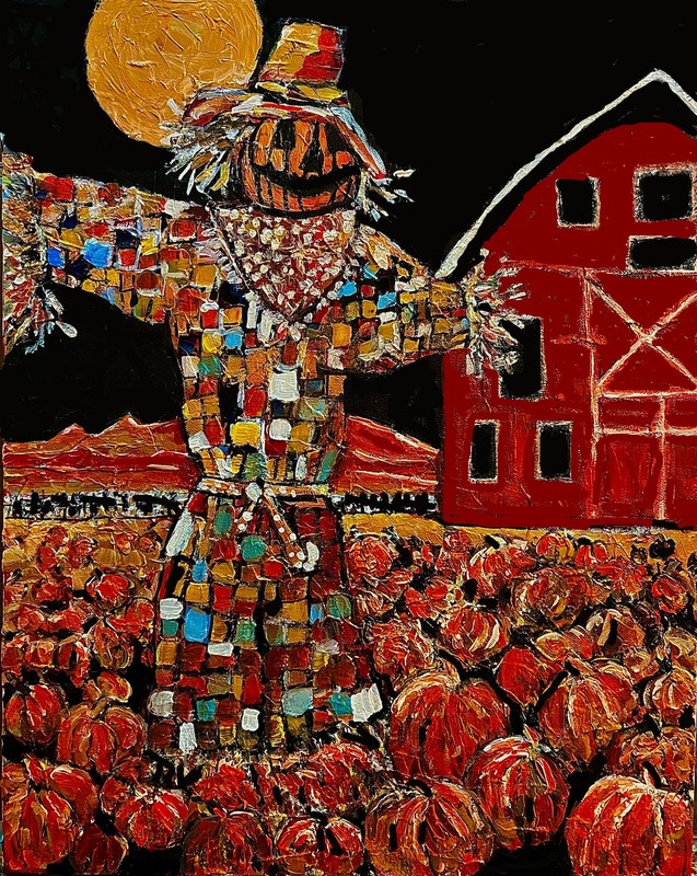 Spooky Pumpkin Patch.16×20 inch acrylic Gallery Canvas.
