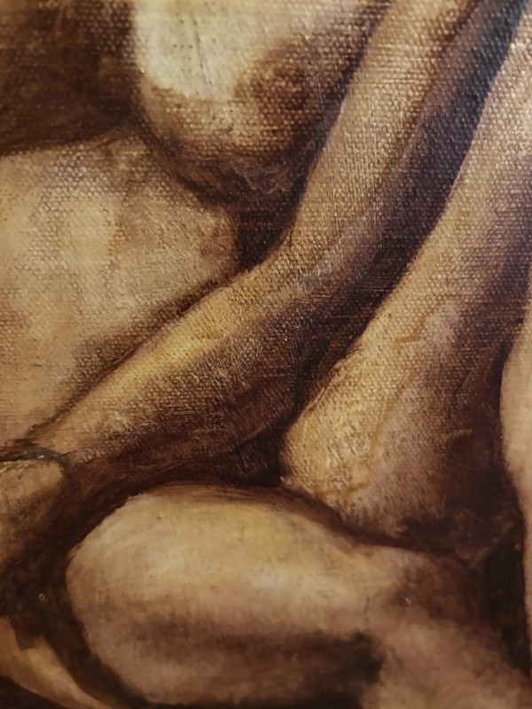 1960 NUDE signed on canvas Antique frame MOODY 22 x 26 gallery