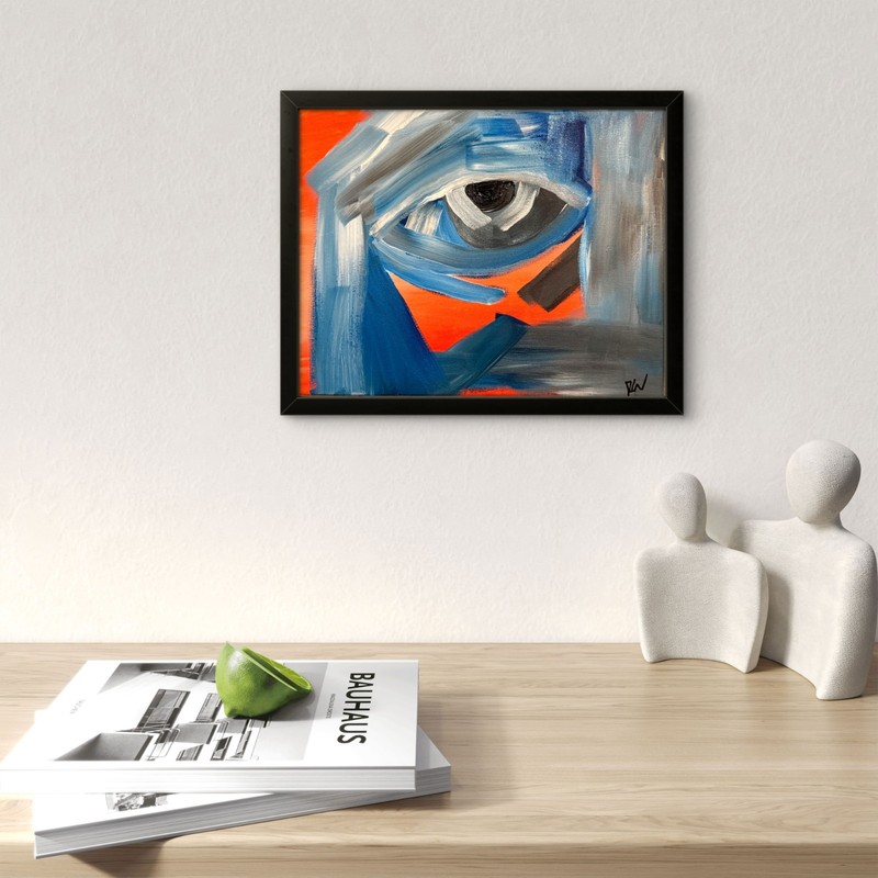 Original Expressionist Hand Painted 11x14 Acrylic Canvas Home Wall Art The Eye gallery
