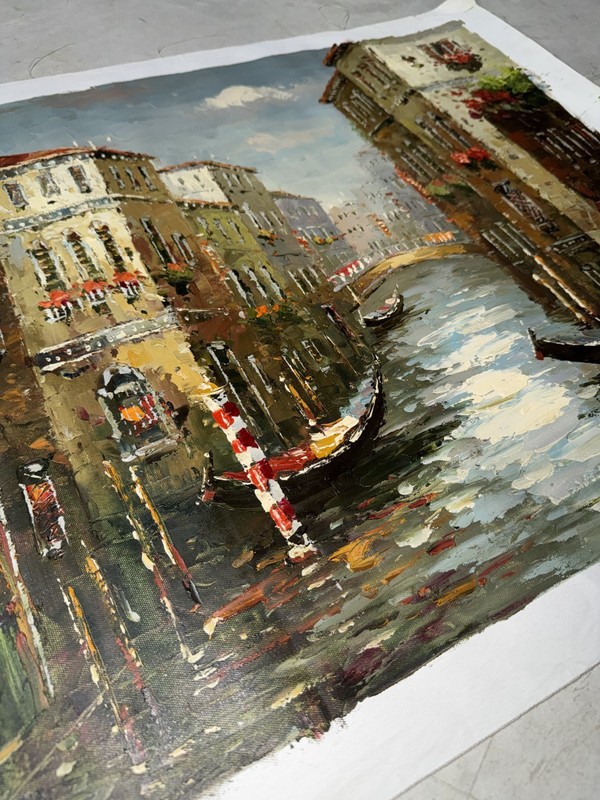 24x27 inch Venice Collectible Signed Oil Painting Canvas Handmade Art Wall Decor gallery