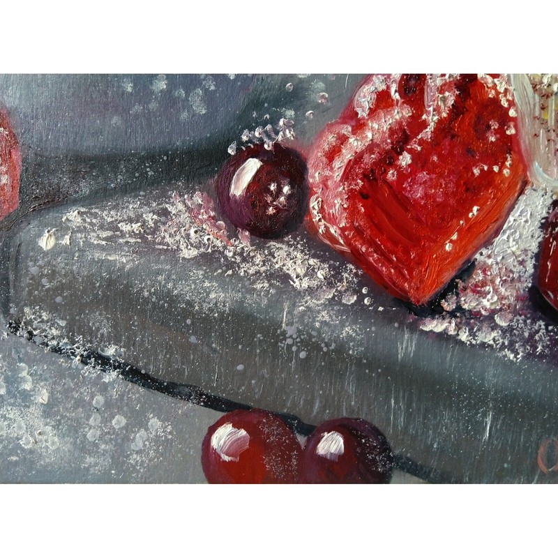 Original modern painting Food Dessert Fruit Jelly StillLife Oil hand painted art gallery
