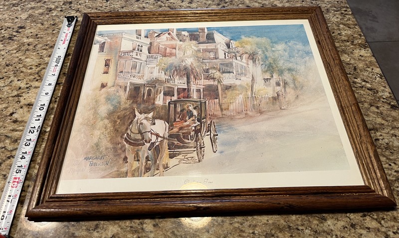 VTG Margaret Petterson Charleston SC Low Country Watercolor Framed Print Signed#