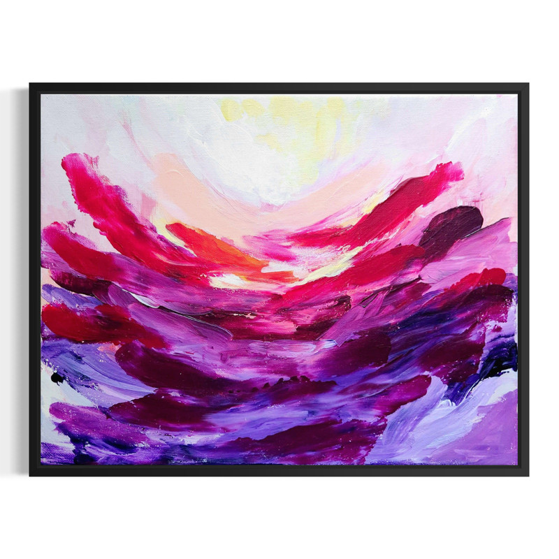 Vibrant Abstract Expressionist Original Landscape Painting 11×14 Canvas