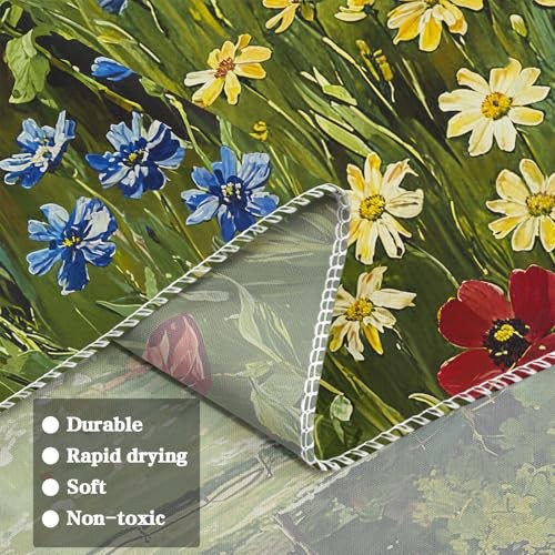Lifeel Vintage Countryside Meadow Tapestry Landscape Field 48"L x 36"W Green gallery