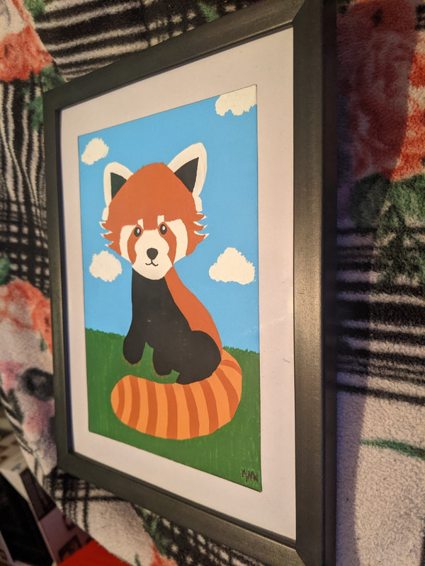 Red Panda 5x7 Inch Flat Canvas Acrylic Painting Handpainted By Me Original OOAK gallery