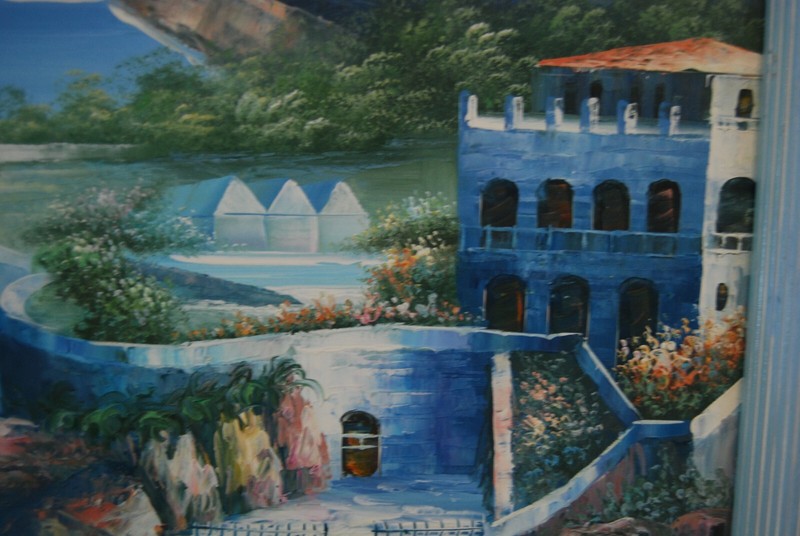 VTG SIGNED FRAMED ORIGINAL OIL MEDITERRANEAN SHORE SEASCAPE ARTIST: TONNIE BARR gallery