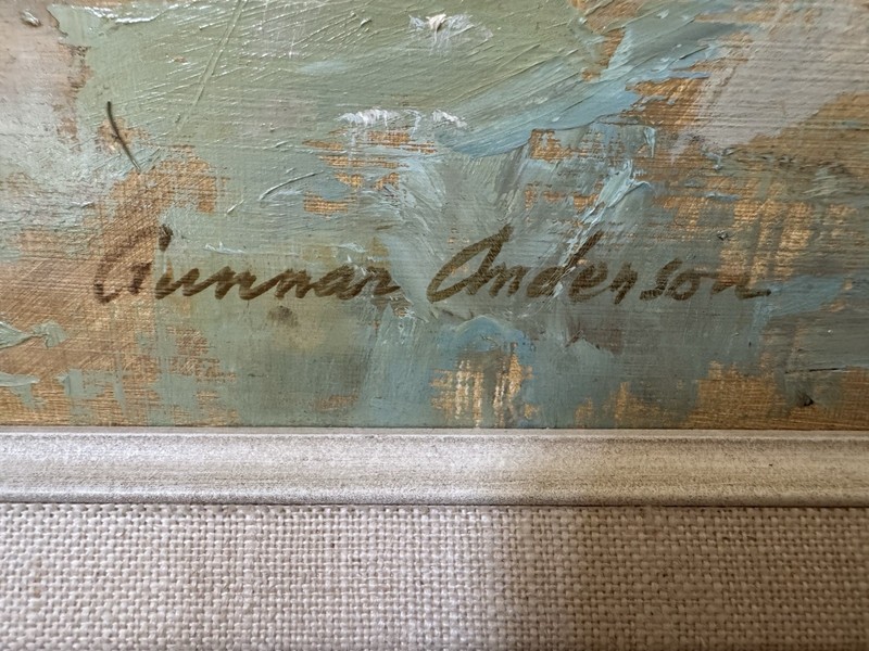 GUNNAR ANDERSON (1927-2022) Original Oil Painting SEA SHORE California Artist gallery