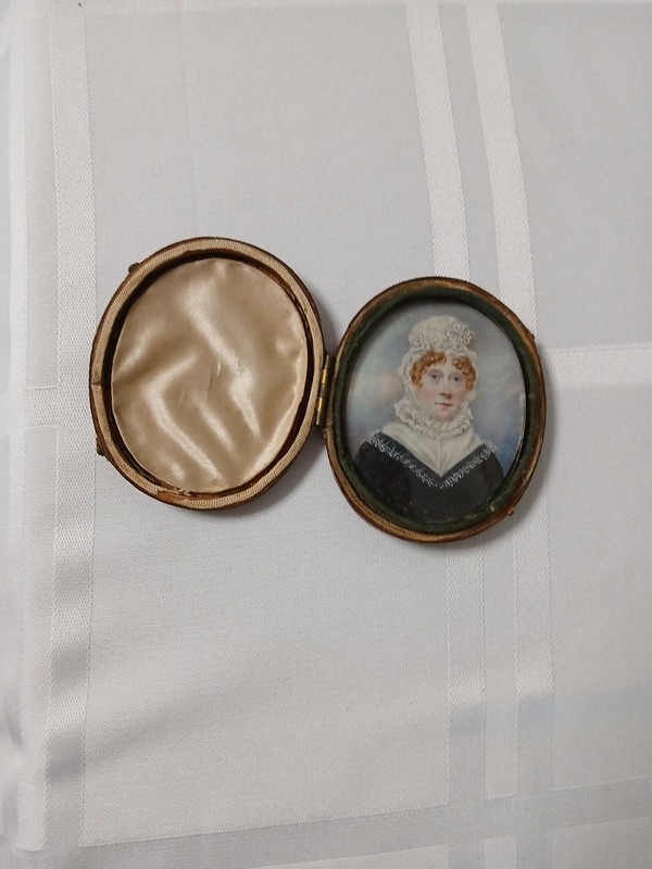 Antique Oval Pocket Portrait Of A Lady
