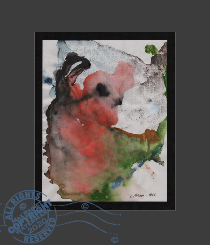 In for a Landing 2016 C Peterson * Abstract * Watercolor Painting bat alien fly gallery