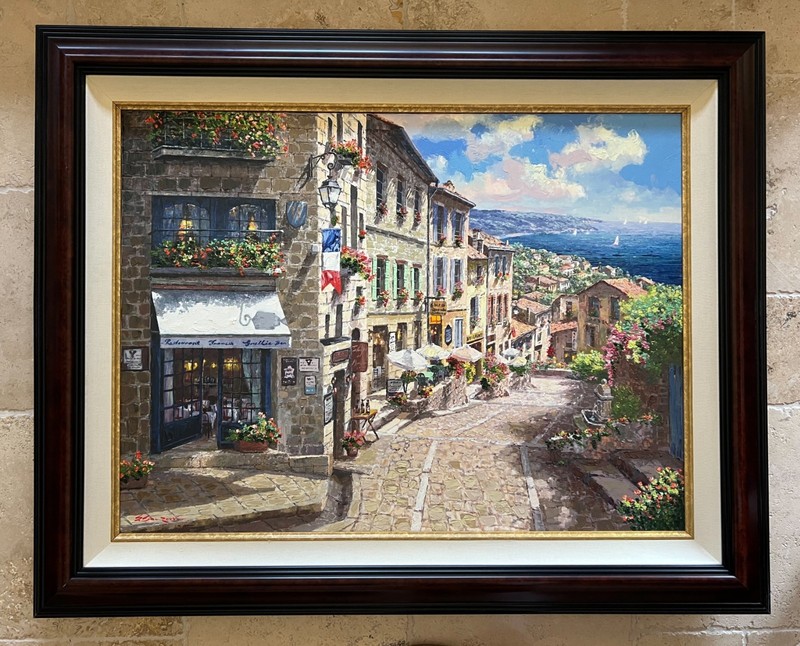 S. SAM PARK – NICE 30″ X 40″ S/N HAND EMBELLISHED SERIGRAPH CANVAS