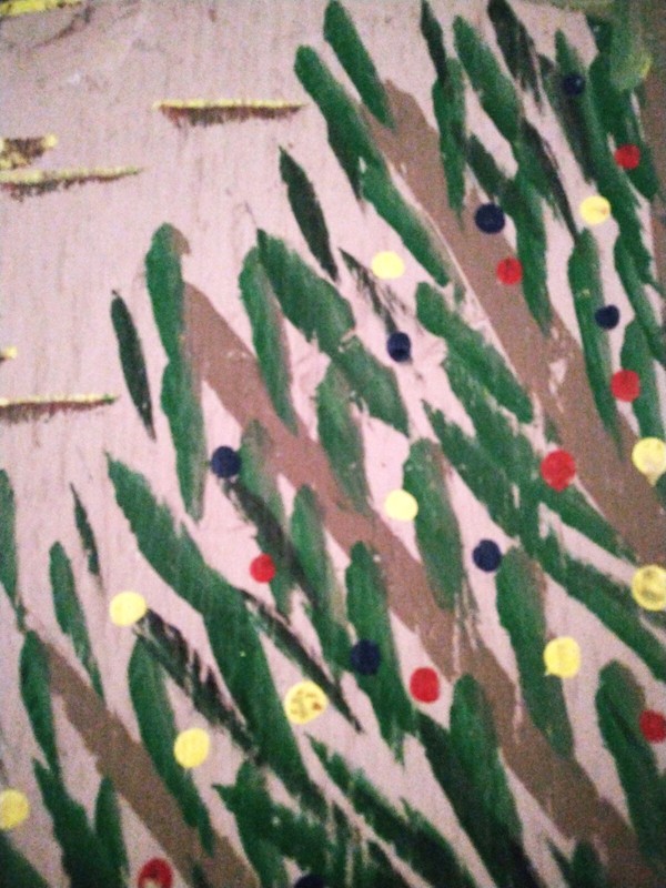 Mose Tolliver Folk Art Christmas Tree Original Painting on Board gallery