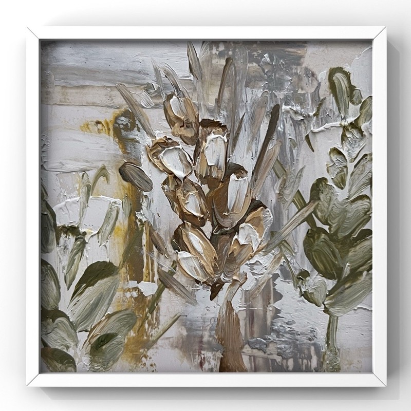Countryside Art Wheat Botanical Painting Neutral Farmhouse Kitchen Wall Decor 4”