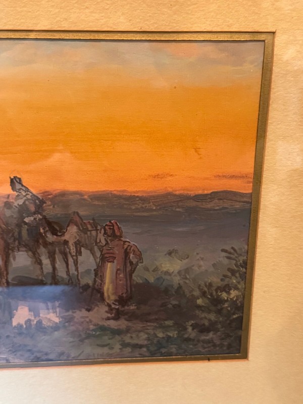 Antique 1904 Paul Pascal Signed Painting Orientalist Scene 1 of 2 gallery