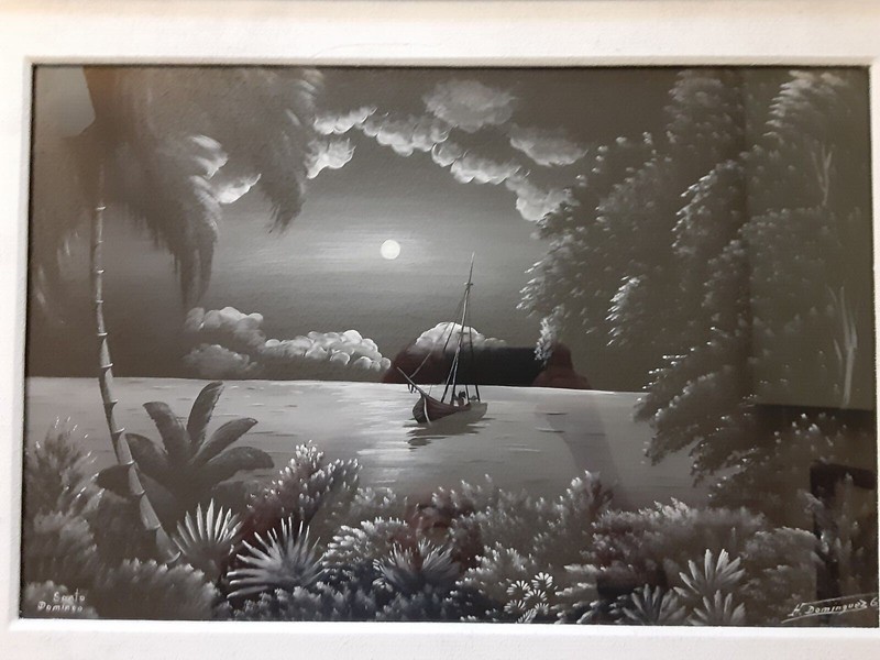 Vintage Painting by H Domingues a Dominican Republic Artist – 1950’s or 60’s