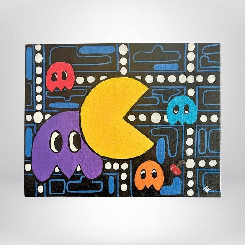 Original Pac-Man Acrylic Modern Pop Art – Art by Frankie – Frankie Cervantes