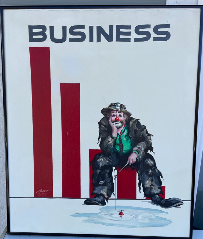 Donald «Rusty» Rust Signed #6/250 EMMITT KELLY original oil painting 20” x 24”