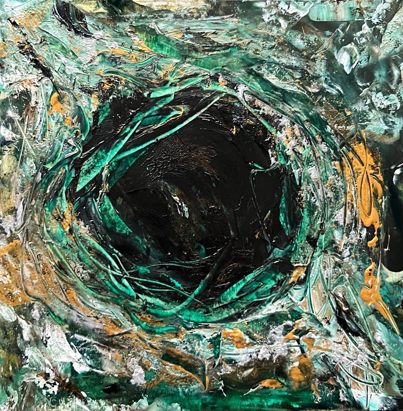 Cosmic Galaxy Abstract Expressionism Textured Starfield Deep Space Art Framed 6” gallery