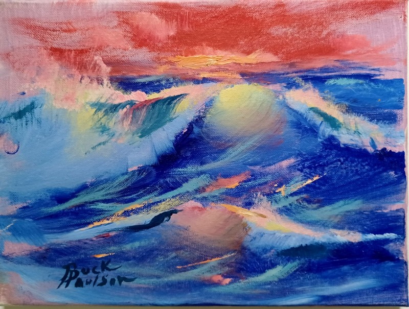 BREAK OF DAY by Buck Paulson Seascape 12×9 Original Pre-estate Sale by Collector