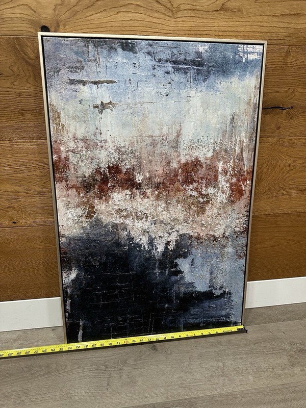 Modern Abstract Textured Wall Art on Canvas Framed Large 23.6”x35.5” Excellent gallery