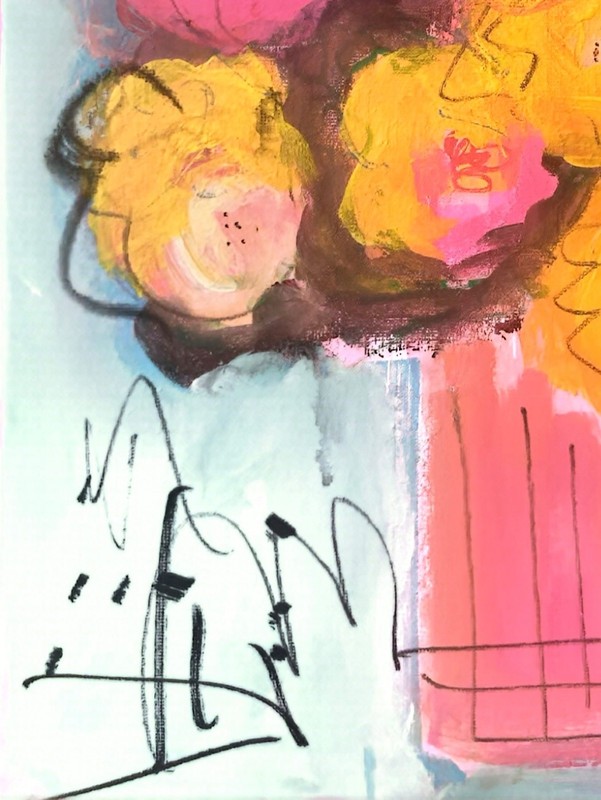 Original Abstract Red Floral Acrylic 11x14 Canvas Hand Painted, Holly Hammond gallery