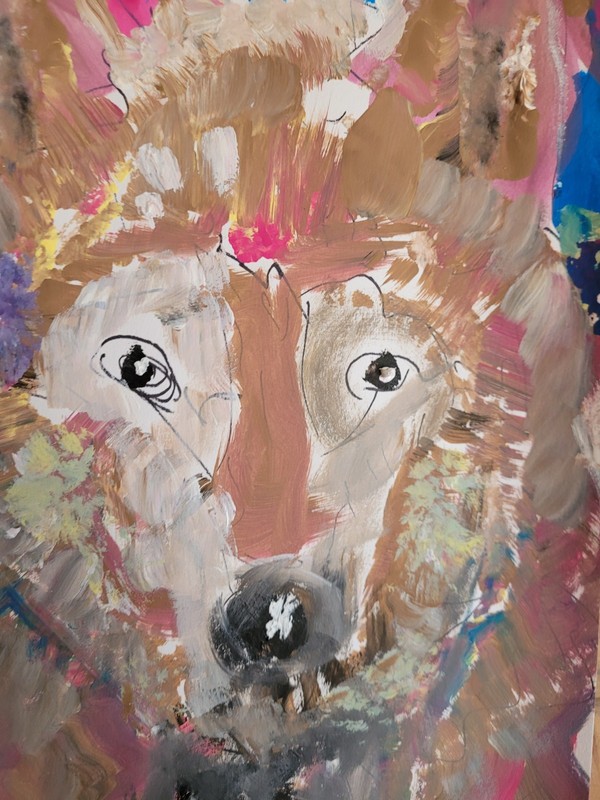 Colorful Neo Expressionist Original Wall Art, Wolf #3 gallery