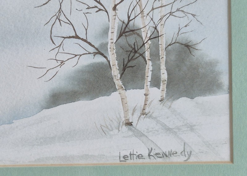 Watercolor Winter Scene original art by Tennessee artist Lettie Kennedy. gallery