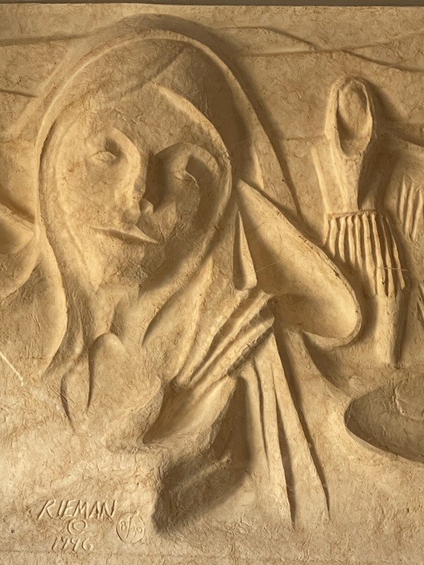 STEVEN L RIEMAN VINTAGE MODERN WALL SCULPTURE FIGURATIVE ABSTRACT INDIAN WOMAN gallery