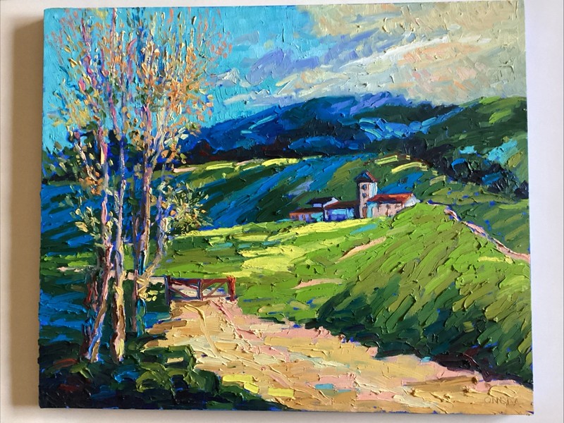 Teresa Onoda Artist Signed Original Painting Titled “Down The Road” 20”H By 24”L