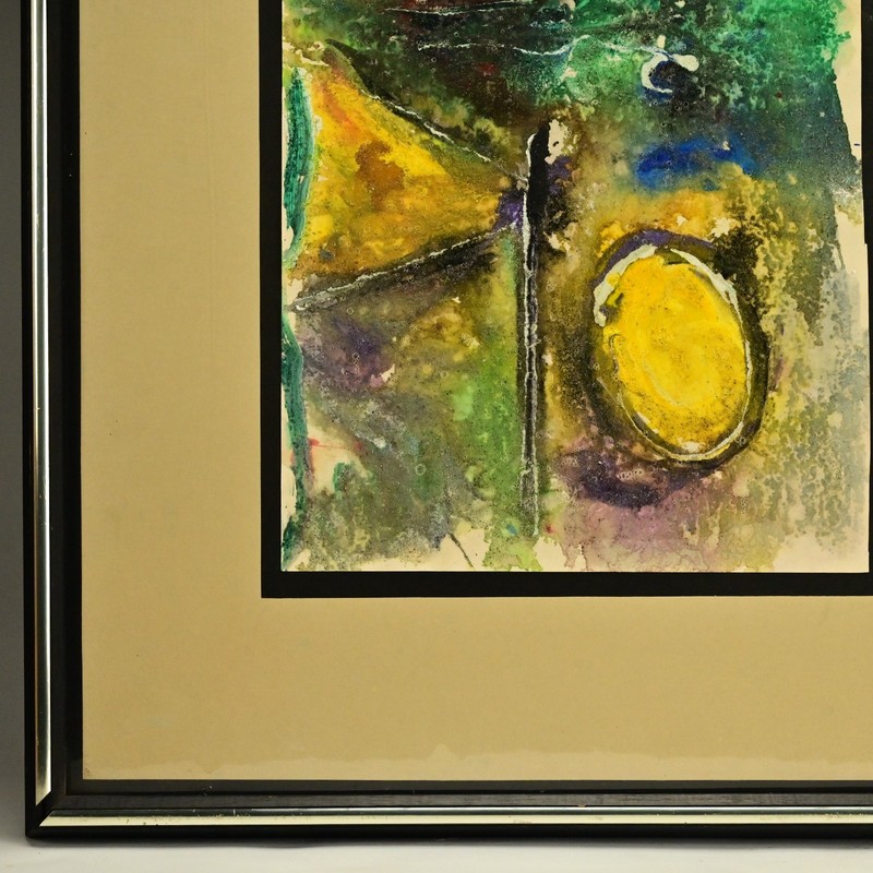 AINA NERGAARD NAMMACK Original Vintage Signed MCM Abstract Acrylic Painting COA gallery