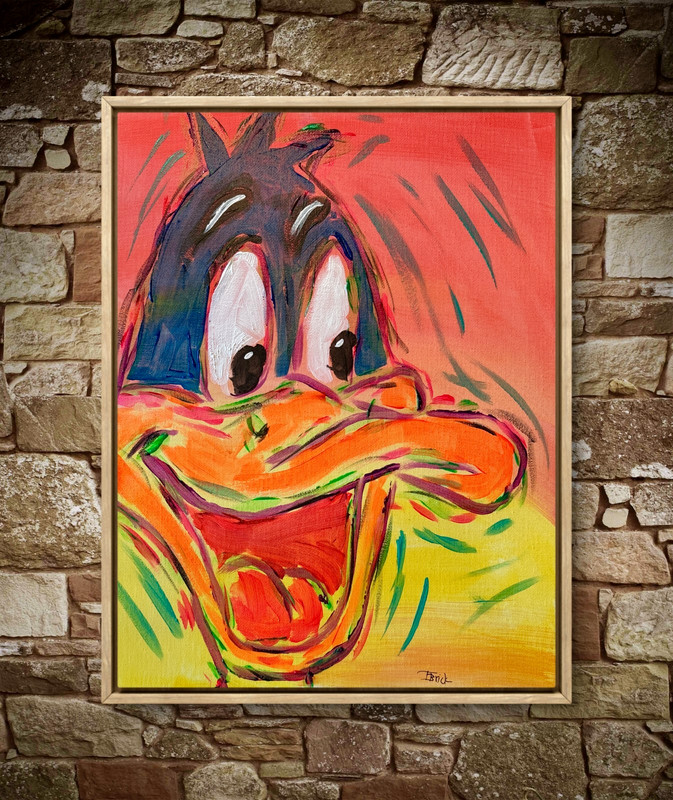Daffy Duck Neon Style Original Painting 11x14 Cartoon Art Tom Brickhouse gallery