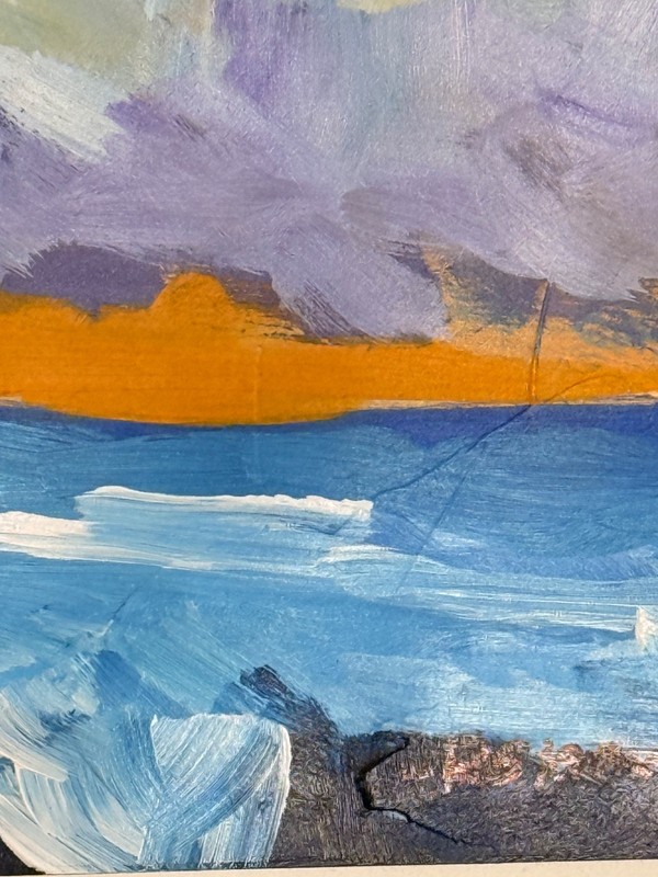 Seascape Painting Textured 12x12 Acrylic Cloud Home Decor R. Stevens gallery