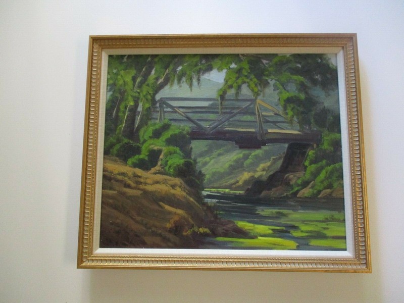 AMY WALTON OIL PAINTING EARLY CALIFORNIA LISTED EXHIBITED LANDSCAPE ANTIQUE RARE