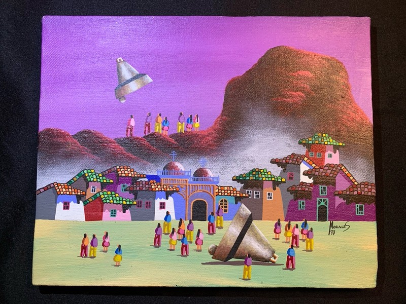 Gonzalo Endara Crow STYLE Acrylic Painting on Canvas Signed and Dated 1997