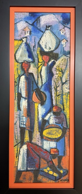 8×24 Haitian Haiti Art Painting By Luckner Lazard