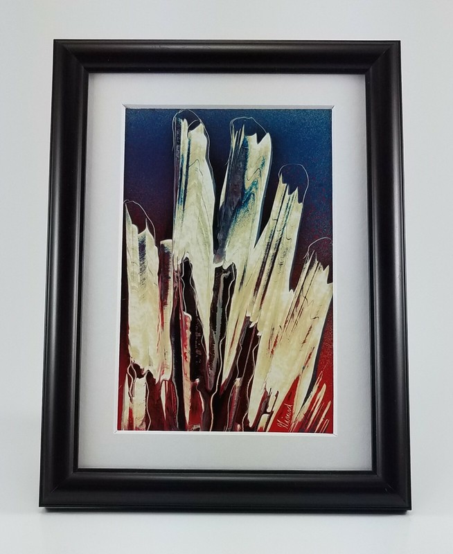 Original Signed, Painting matted and framed Abstract Art by Jason Girard.