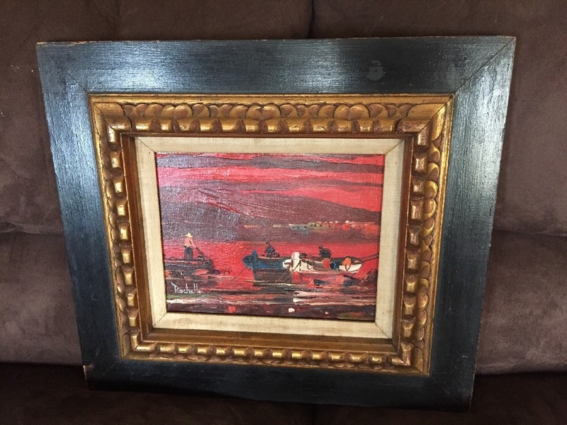 Framed Painting – Boat In Water – Rochelle