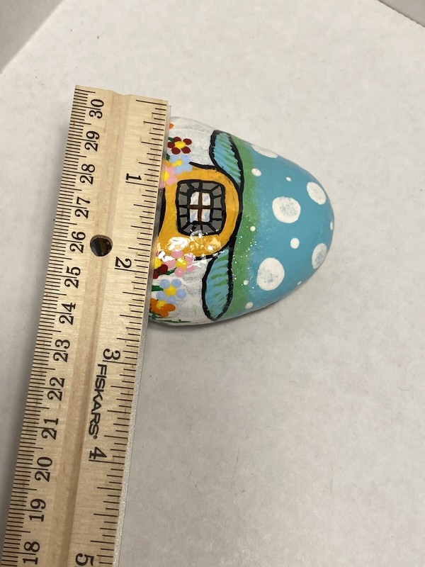 HAND PAINTED ROCK mushroom house fairy garden whimsical fantasy nature woodland gallery