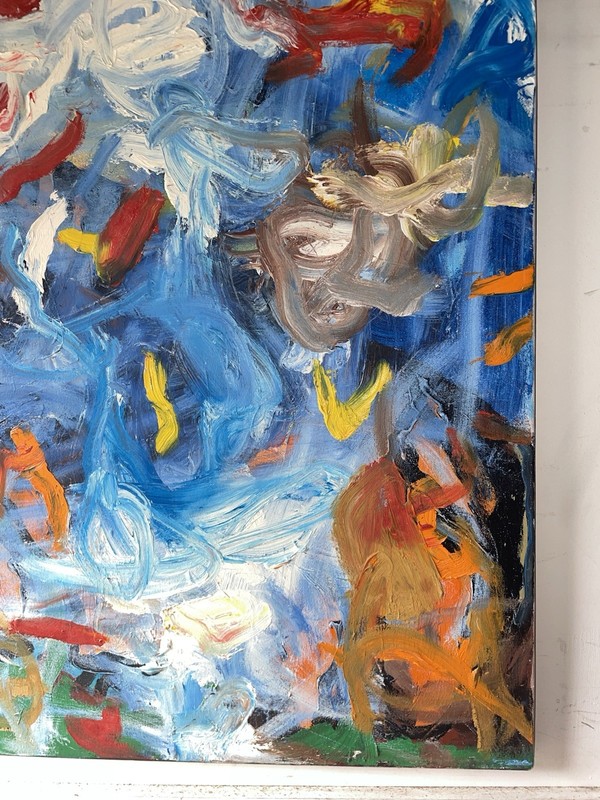 Original Oil Painting Heavy Textured 28x22” Unsigned Barbara J Koivisto SoHo NYC gallery