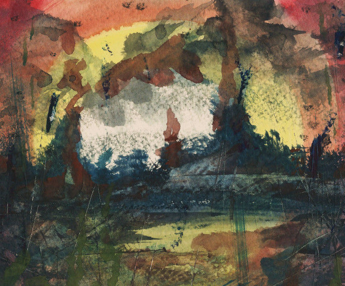 Watercolor Painting Apocolyptic " Ground Zero " by Reed 8" X 10" Original gallery