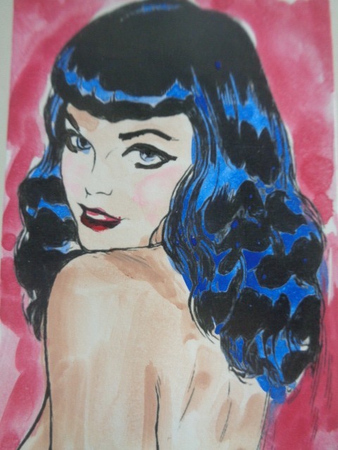 ATC ACEO BETTIE PAGE Abstract ART