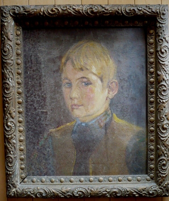 CONSTANT FURRICK LISTED CONNECTICUT CT POLISH ARTIST PORTRAIT 1940’s VINTAGE OIL