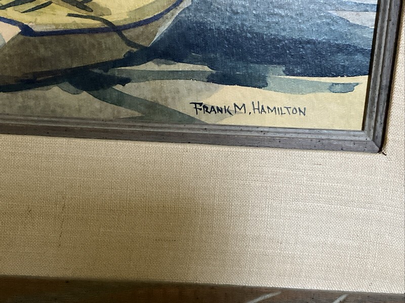 Mid Century Modern Art Water Color Painting By Frank m Hamilton gallery