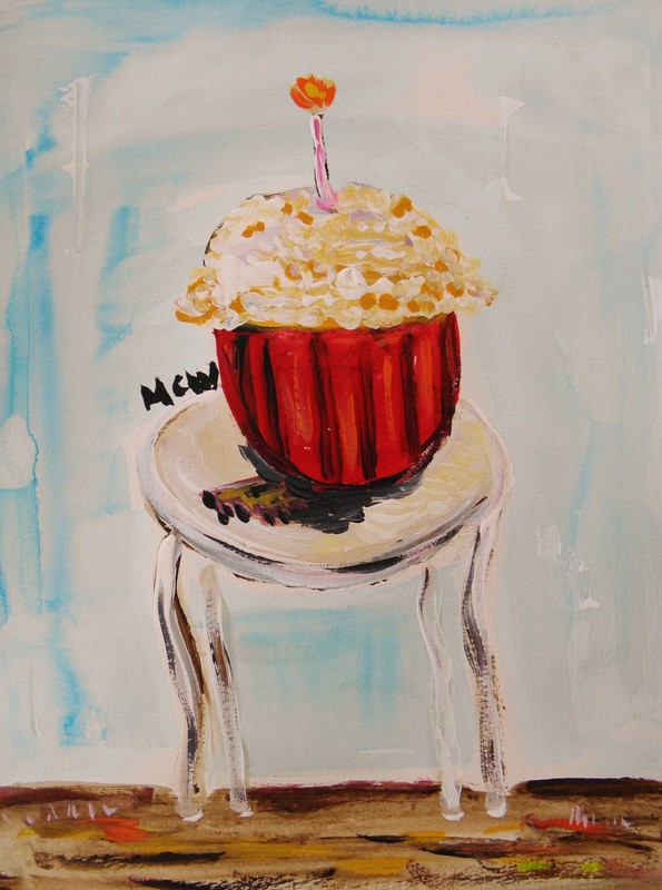 ORIGINAL CUPCAKE Naive FOLK Outsider SELF TAUGHT Mary Carol art MCW Primitive