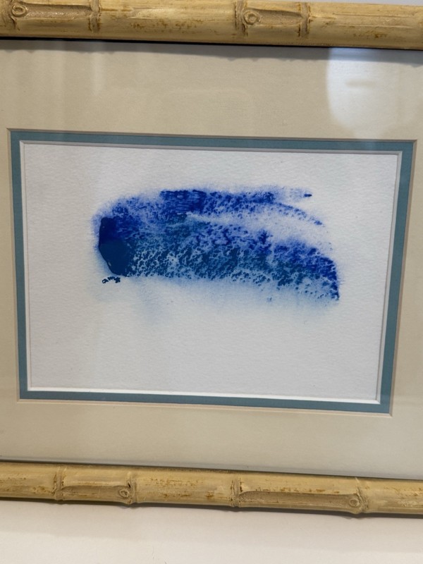 Unknown Artist Small Original Blue & White Abstract New Mexico Artist (?) gallery