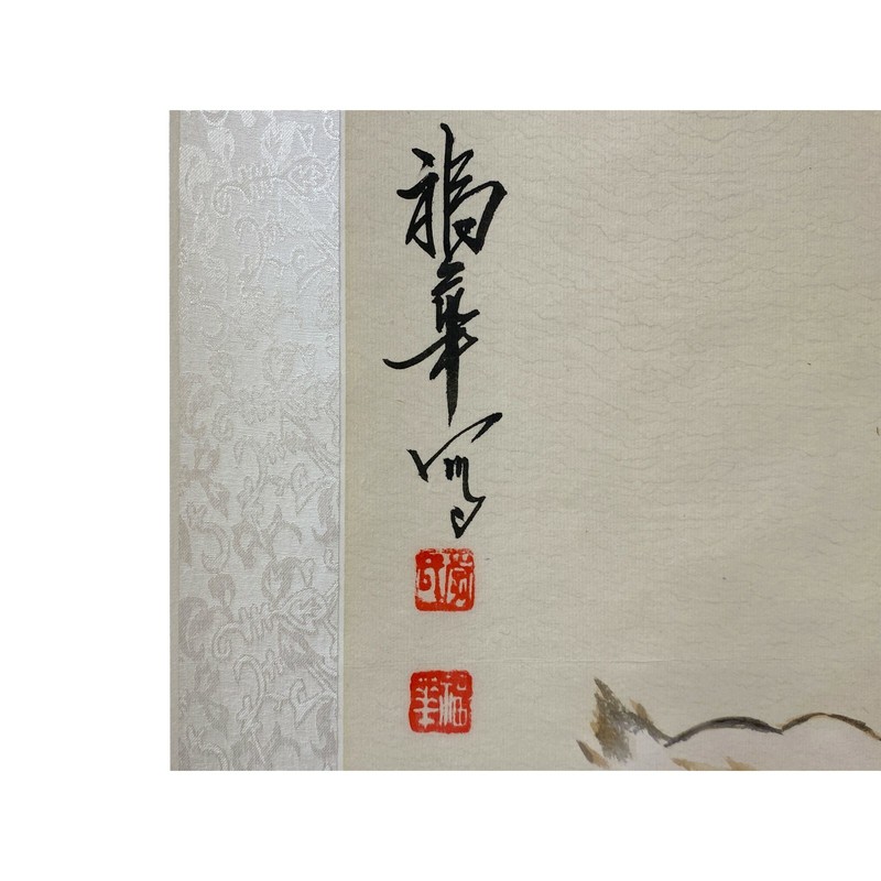 Chinese Color Ink Water Ducks Flower Pond Scroll Painting Wall Art ws1972 gallery
