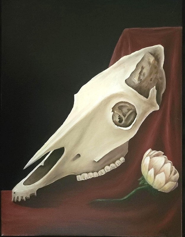 «life and death» oil on canvas 16×24