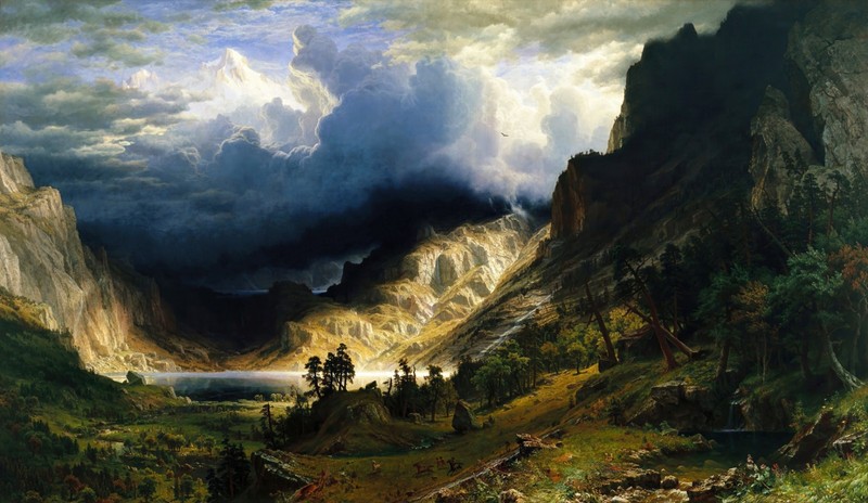 Albert Bierstadt Rocky Mountains Reproduction – Giclee Canvas/Paper/Stretched