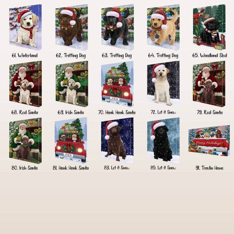 Labrador Retriever Dog Canvas .75" Personalized Digital Painting Christmas NWT gallery