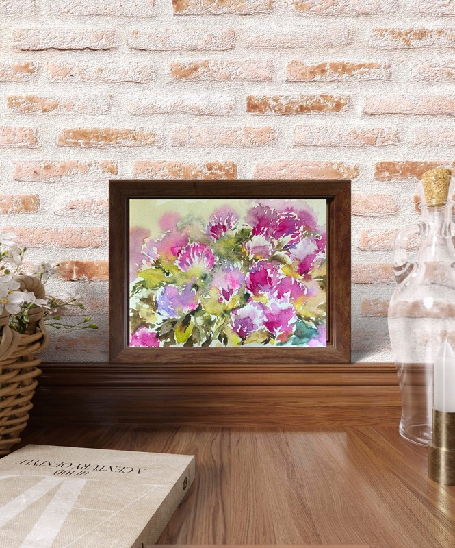Original watercolor painting "Clover" 15x10 cm. By I. Tarasova gallery