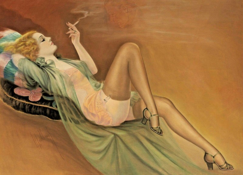 CAROLE LOMBARD pinup recreation VANCAS Art Deco Stockings Lingerie Movies Pin-Up